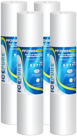 ICEPURE 1 Micron 20" x 4.5" Whole House Sediment Water Filter, 4PACK by ICEPURE