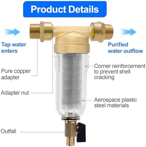 Whole House Spin Down Sediment Water Filter 3/4“, 40 Micron, - Image 5