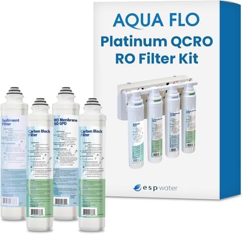 Aqua Flo Platinum QCRO Filter Replacement Kit with 50 GPD RO Membrane by ESPWater