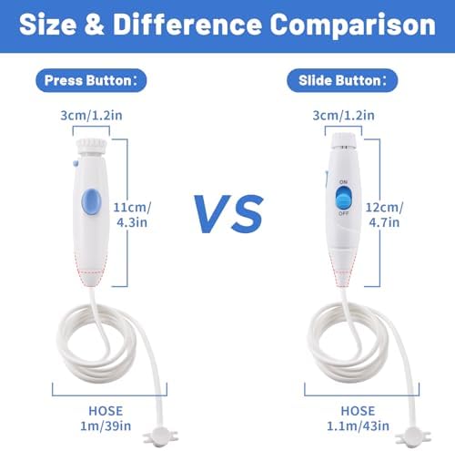 Replacement Hose and Handle Parts Compatible with Waterpik Water Flosser WP-100 WP-300 WP-660 WP-900 Series Oral Irrigator, Plastic Handle, Oral Hygiene Accessories (Slide Switch) - Image 3