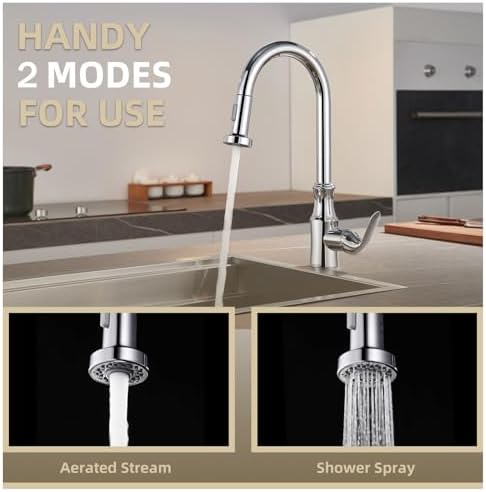 Angle Simple Faucet Head Replacement, Kitchen Sink Sprayer, Chrome - Image 3
