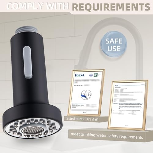 Angle Simple Kitchen Faucet Head Matte Black, NSF/ANSI/CAN 61 & 372 Tested - Image 5