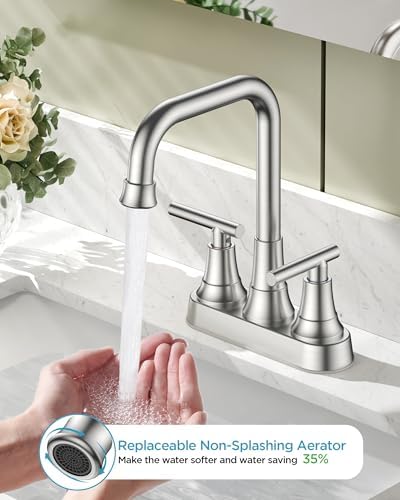 FORIOUS 2 Hole Brushed Nickel Centerset Bathroom Faucet 4 Inch for RV Sink - Image 2