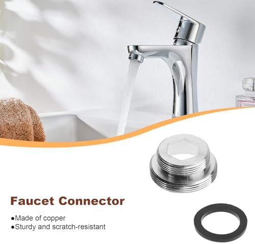 3 pcs Faucet Adapter Kit, Male 0.86in to Female 0.78in Fine Thread Kitchen Aerator Adapter Set, Brass Sink Faucet Adapter for Connecting Garden Hose Water Filter Standard Hose via Diverter - Image 3