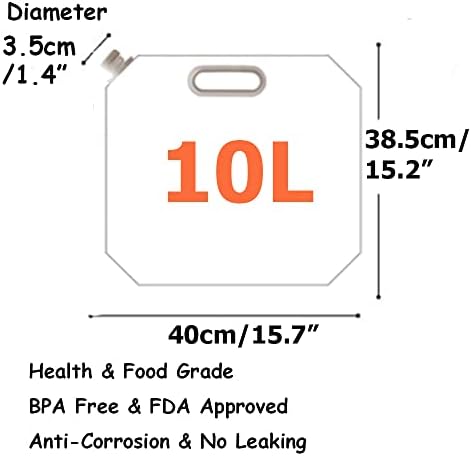 SUPANT Collapsible Emergency Water Jug Container Bag, Freezable, BPA Free Plastic Water Carrier Tank, Outdoor Folding Water Bag for Sport Camping Riding Mountaineer Backoacking, Food Grade - Image 6
