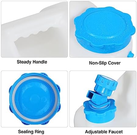 REDCAMP 5 Gallon/18.5L Portable Water Container with Spigot, White - Image 3