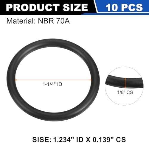 uxcell 10Pcs AS-218 NBR 70A O-Rings 1-1/4"ID x 1/8"CS/1.234"ID x 0.139"CS - Image 2