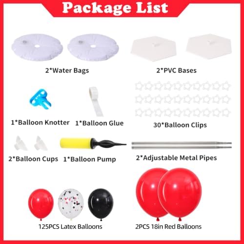 Red and Black Balloon Column Stand Kit Set of 2 for Floor - Image 3