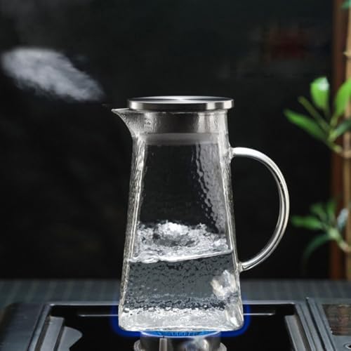 Glass Water Pitcher with Lid 1.5L Cold Beverage Jug - Image 5