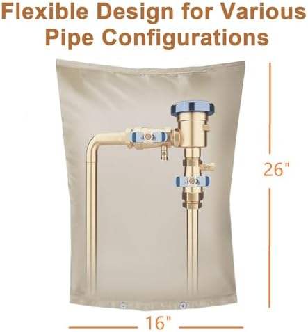 Backflow Preventer Insulation Cover,Pipe Insulation,Outdoor Pipe Covers For Winter Freeze Protection,Outdoor Faucet Covers For Winter Freeze Protection,Insulated Pipe Covers For Outside (16w*26h) - Image 2