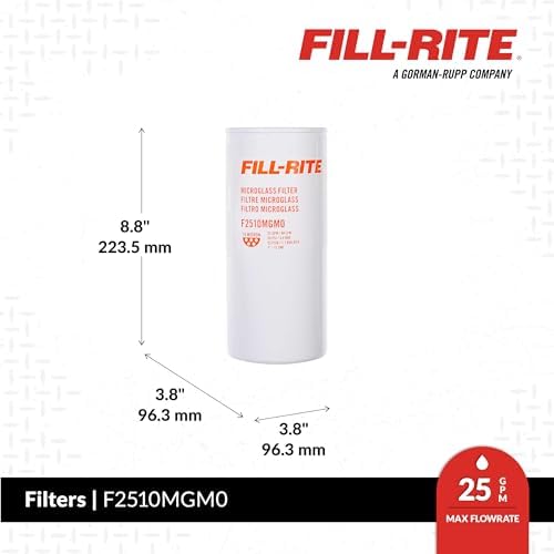 Fill-Rite F2510MGM0 1"-12 UNF 10 Micron Microglass Fuel Filter, Up to 25 GPM, Spin-On Particulate Filter for Fuel Transfer Systems, Removes Dirt, Rust & Contaminants - Image 2
