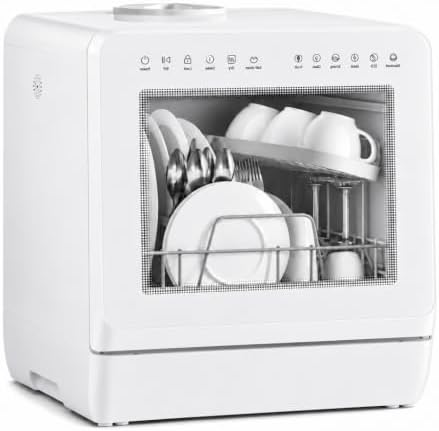 Countertop Dishwasher 5L Tank Water Softener No Hookup, White by Unknown