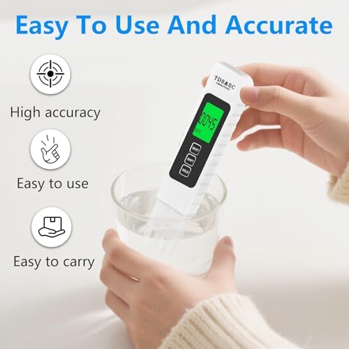 4 in 1 TDS Meter Digital Water Tester - Accurate and Reliable TDS EC & Temp(°C,°F) Meter, 0-9990ppm - Professional Testing for Drinking Water, RO/DI System, Aquariums etc - Image 5