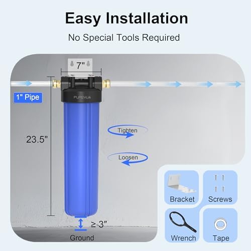 PWB20 Whole House Water Filter Housing Blue Fits 20” x 4.5” Big Filters - Image 5
