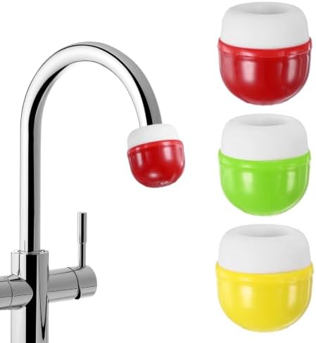 M METERXITY 3-Pack Mushroom Shaped Faucet Water Filter, Red/Yellow/Green by MMETERXITY