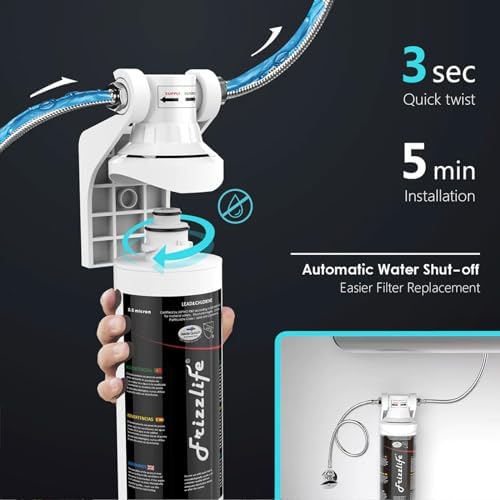 Frizzlife Under Sink Water Filter System-NSF/ANSI 53&42 Certified High Capacity Direct Connect Under Counter Drinking Water Filtration System-0.5 Micron Reduces Lead, Chlorine, Bad Taste & Odor - Image 4
