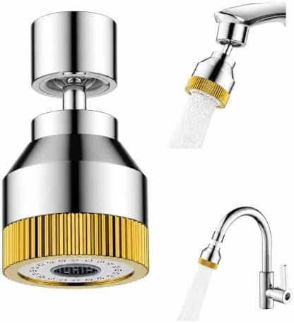 Faucet Sink Aerator/Extender/Sprayer/nozzle,Faucet Attachment Replacement for Bathroom&Kitchen, Anti-slip Swivel Aerator with 55/64" Threaded Adapter (Standard Silver) by Unknown
