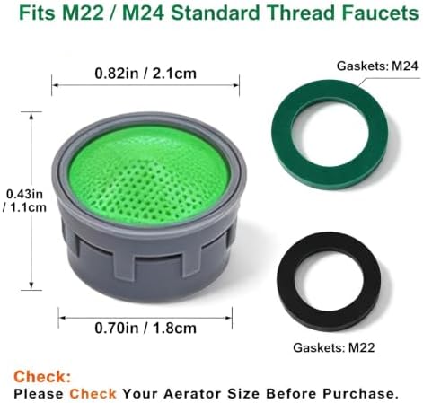 Faucet Aerator Flow Restrictor Insert, Universal M22/M24, 20-Pack - Image 3