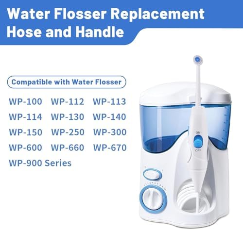 Replacement Hose and Handle Parts Compatible with Waterpik Water Flosser WP-100 WP-300 WP-660 WP-900 Series Oral Irrigator, Plastic Handle, Oral Hygiene Accessories (Slide Switch) - Image 2