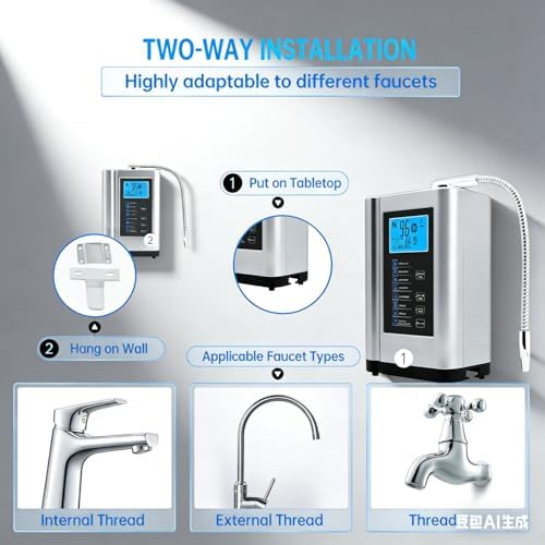Alkaline Water Ionizer Machine, with 7 Water Settings,Ionized Water Machine, PH 3.5-10.5,Up to -500mV ORP, Auto-Cleaning,Intelligent Voice Silver - Image 5