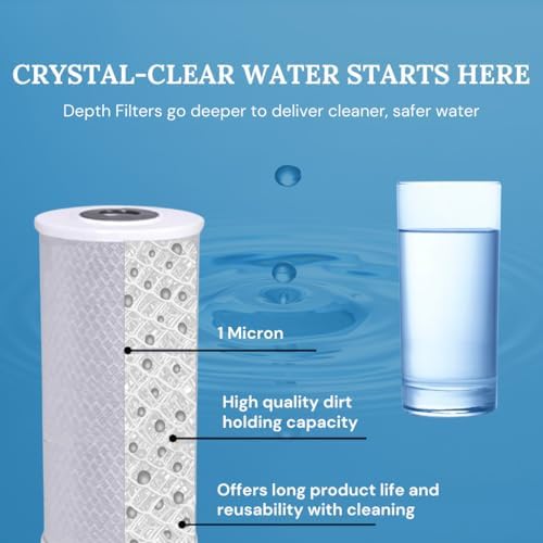 1 Micron 2.5" x 10" CTO Coconut Shell Carbon Water Filter Cartridge (2 Pack) - Image 2