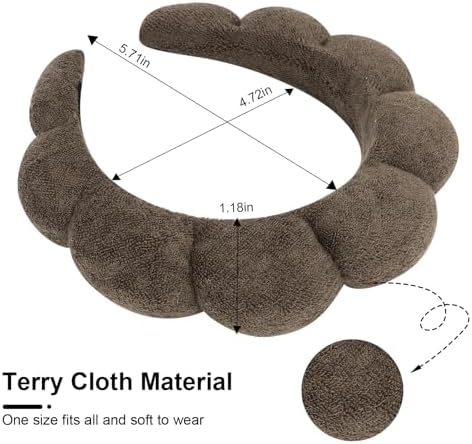 3 Pack Terry Cloth Spa Headbands - Skincare Makeup Headbands With Puffy Hair Band for Face Washing and Skincare Routine - Image 2