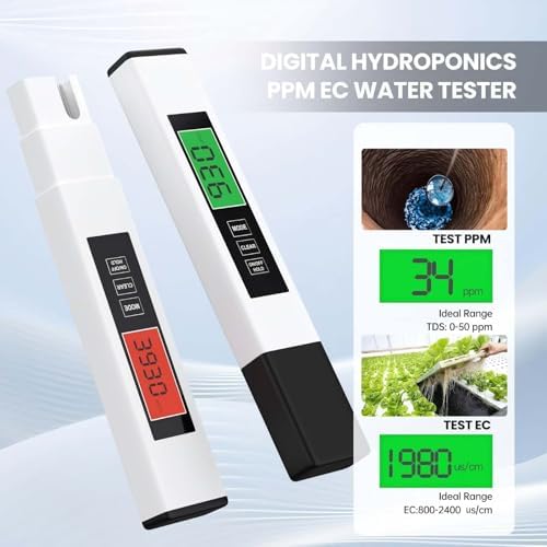 TDS Water Tester, 4 in 1 TDS Meter Digital Water Tester, Accurate and Reliable Digital TDS EC & Temp(°C,°F) Meter, 0-9990PPM Water Quality Tester for Drinking Water RO/DI System Aquarium White 6.1In - Image 6