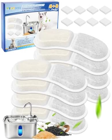 8+8 Pack Cat Water Fountains Filter Compatible with Petlipo 2.5L by MyfatBOSS