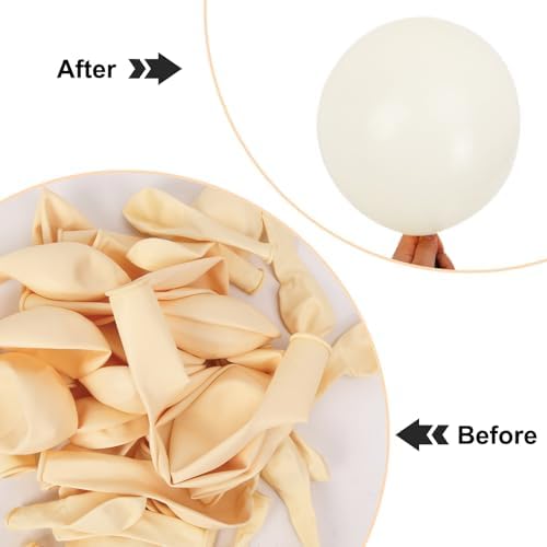 APLANET Ivory White Balloons Different Sizes 18 12 10 5 Inch, 150pcs Latex Cream Balloons for White Themed Birthday Wedding Baby Shower Party Grad Anniversary Decorations - Image 5