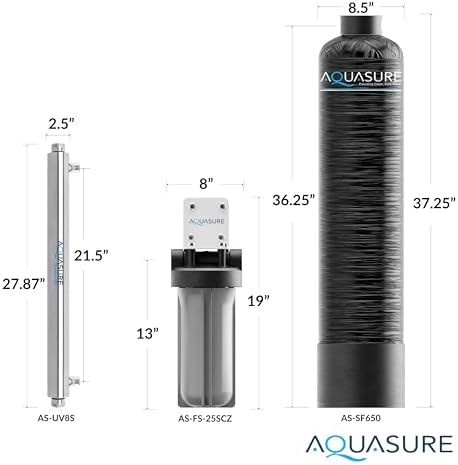 Aquasure Serene Lite Whole House Salt-Free Water Conditioning Descaler System with Triple Purpose Pre-Treatment Filter (650,000 Gallons Salt-Free System with UV) - Image 7