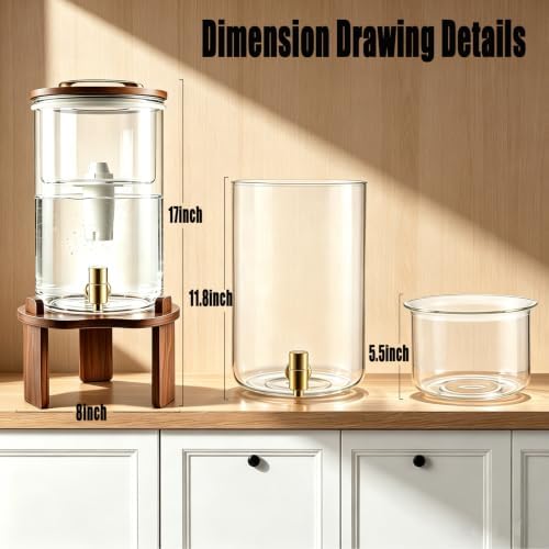 Gravity Water Filter Dispenser, Countertop Drinking Water Filtration System, NSF 42, 53 & 372 Certified Kitchen Water Filter, 2.1 Gallon for Household & Office - Image 6