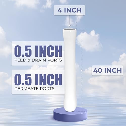 Ozmosis RO Pressure Vessel Membrane 4" x 40" Fiberglass Housing - 1/2" x 1/2" Ports Industrial Grade, 300 PSI, Rust-Resistant, Complete Kit with Plastic Clamps and Brackets - Image 2