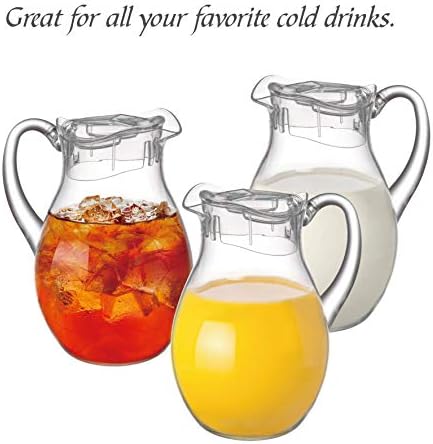 Amazing Abby Bubbly - Plastic Pitcher (64 oz, 2 Quart), Clear Water Pitcher with Lid, Fridge Jug, BPA-Free, Shatter-Proof, Great for Iced Tea, Sangria, Lemonade, Juice, Milk, and More - Image 6