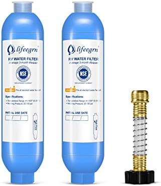 lifeegrn RV Water Filter with Hose Protector - Inline Water Filter, Blue by lifeegrn