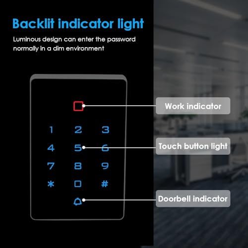 MENGQI-CONTROL Weatherproof Keypad 600lbs Magnetic Lock(Waterproof) 4 Remote Access Control Kit 110-240V Power Supply Unit Push to Exit Button Buzzer Sounder for Visitor in - Image 2