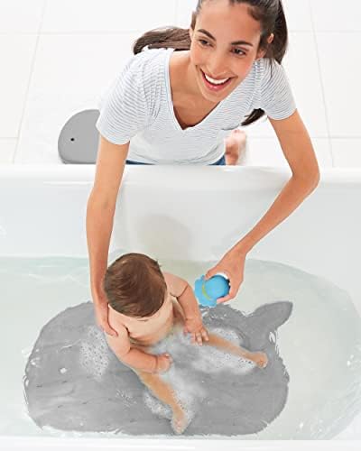 Skip Hop Non-Slip Baby Bath Mat, Moby, Grey, 30" x 15.5" (Rectangular) (Pack of 6) - Image 6