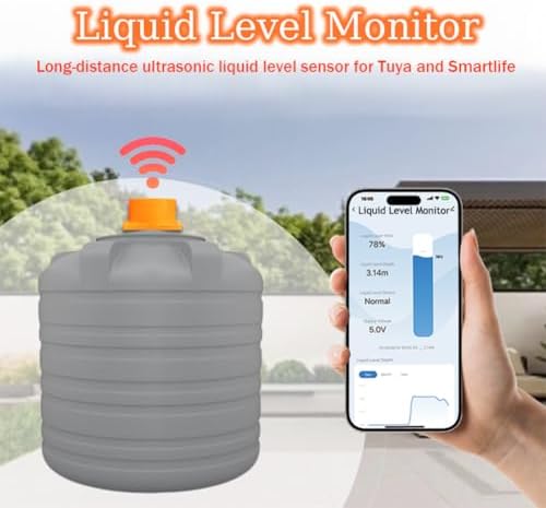 Moray Smart WiFi Water Level Sensor, Ultrasonic Tank Level Monitor, 0.1-4m Tank Gauge Monitor, IP66 Waterproof, Compatible with Tuya Smart Life APP for Cistern Water Level Monitor (ME201W) - Image 3