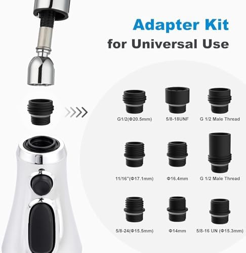 Hibbent Pull Down Spray Head for Kitchen Faucet, 3-Function Spray Nozzle - Image 4