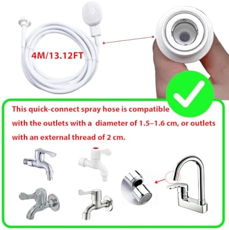 13Ft Quick-Connect Sink Spray Rubber Hose,Sink Hose Attachment for Faucet - Image 3