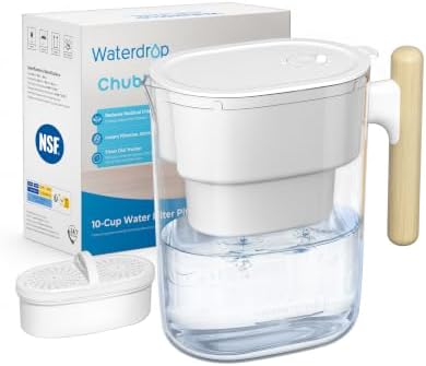 Waterdrop PT-04W Water Filter Pitcher, 10-Cup, NSF Certified, White by Waterdrop