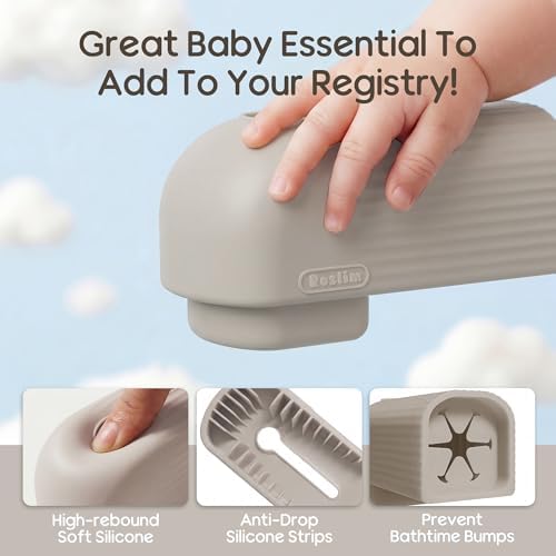 Roslim Silicone Baby Bathtub Spout Cover, Upgraded Faucet Protector for Kids, Bath Spout Guard for Baby Safety, Soft Tub Faucet Cover, Water Spout Cover for Child Safety, Universal Fit, Taupe - Image 2