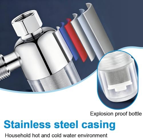 Washing Machine Water Filter, 40 Micron Reusable Brass Sediment Filter with Stainless Steel Washable Core & Transparent Housing for Household Water Appliances - Image 6