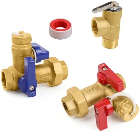 1PC HeSun 3/4" FIP Tankless Water Heater Service Valve Kit(TOOL028-1) by HeSun