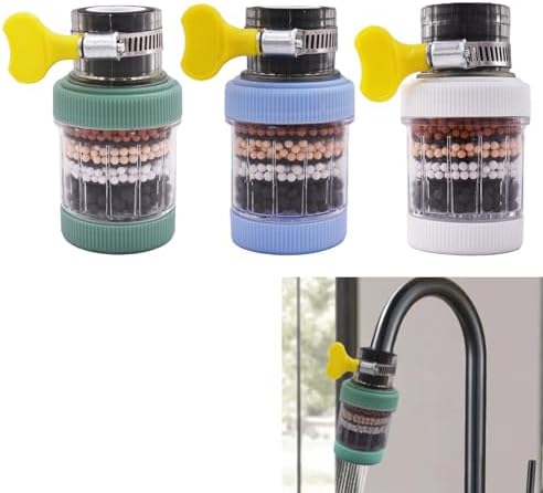 3 Pack Faucet Mount Filters,Faucet Water Filter for Kitchen,Activated Carbon Faucet Water Purifier Tap Filtration for Kitchen Bathroom Removes Chlorine Fluoride Heavy Metals Hard Water (Random Color) by LiXiongBao
