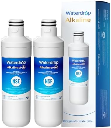 Waterdrop Alkaline LT1000PC ADQ747935 Refrigerator Water Filter, 2 Pack by Waterdrop