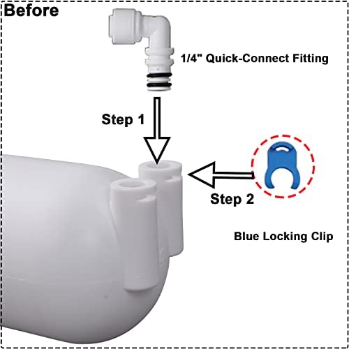 HUINING 3012 RO Membrane Housing with 3/8 1/4 Quick Connector,Wrench Set for 200/300/400/500 GPD (2812/3012) Residential Reverse Osmosis Membrane Water Filter Home Drinking Water Filtration System - Image 4