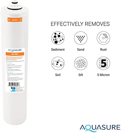 Aquasure ‎‎Premier Series Stage 1 Sediment & Stage 2 Carbon Block Replacement Water Filter Cartridge Bundle AF-PRE12, for AS-PR75/100 4-Stage Reverse Osmosis RO Under Sink Water Filtration System - Image 3