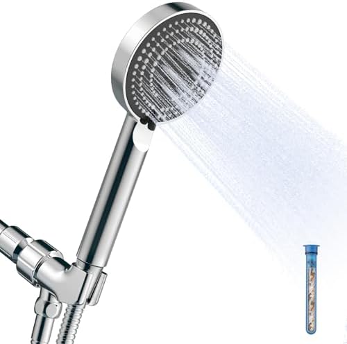 OFFO Handheld Shower Head with Hose, 6 Spray Settings Filtered Shower Head, Detachable Hand Shower for Hair Washing, Pet Bathing and Tub Cleaning, Easy Installation, Chrome by OFFO