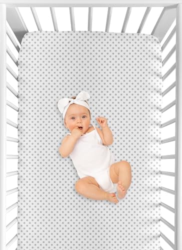 Sweet Jojo Designs 3-Piece Baby Crib Sheets Set (Pink Boho Floral) for Girls, Infant Nursery, Toddler Room - Fitted, Standard Size (Solid Blush, White & Grey Polka Dots & Bohemian, Shabby Chic, Rose) - Image 4