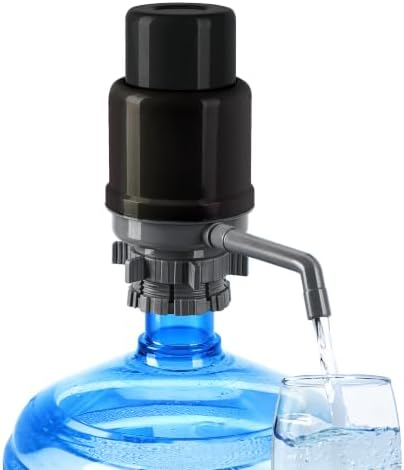 HotFrost Manual Water Pump for 5 Gallon Jug & Bottle – Non-Electric 5 Gallon Water Dispenser, Universal Hand Pump with 3 Adjustable Tubes, 53mm Screw Top Adapter, Spout Cap & Cleaning Brush, BPA-Free by HotFrost